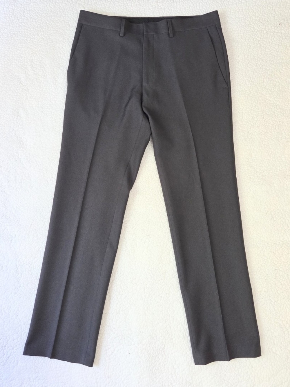 Kenneth Cole Reaction Straight-Leg Pants in Dark Gray
